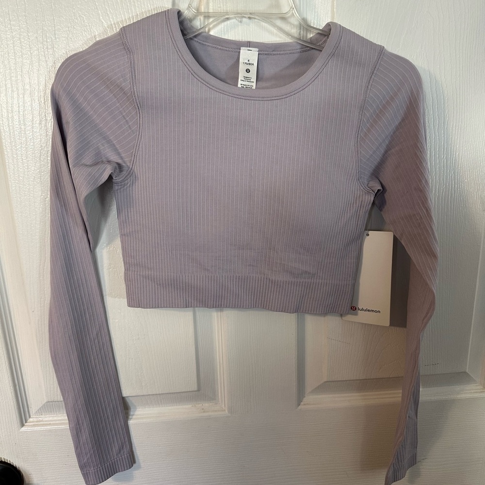 NWT lululemon Ebb to Street Long Sleeve Crop top